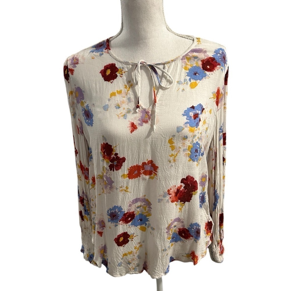 {Lucky Brand} Boho Major Floral Peasant Blouse